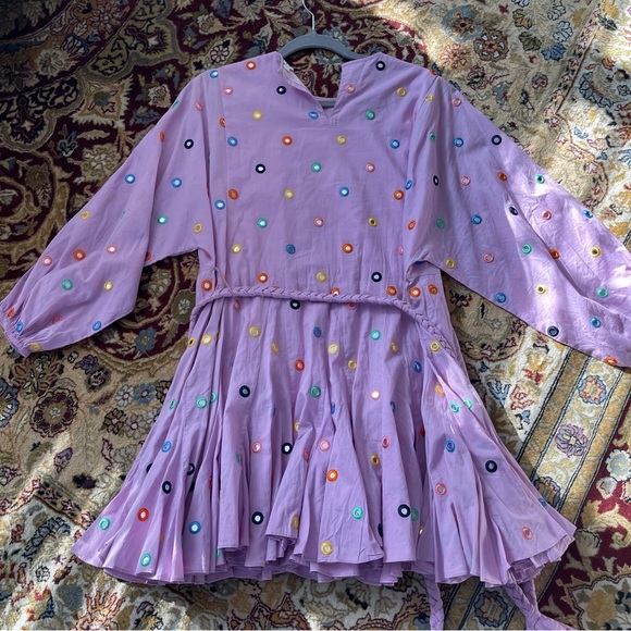 RHODE Embellished Fit and Flare Purple Dress - Picture 3 of 7